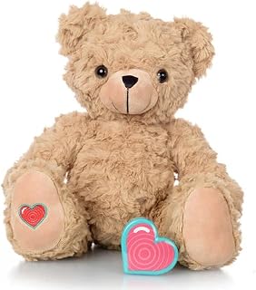 My Baby&rsquo;s Heartbeat Bear, 20 Second Re-Recordable Digital Voice Recorder Plush Keepsake for Baby&rsquo;s Heartbeat Memory, Pregnancy Keepsake (Not a Medical Device), Tan
