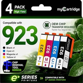 myCartridge Replacement for HP 923 Ink Cartridges for HP Printers No Chip | 4 Pack 923 Ink Cartridges Combo Pack Compatible with HP OfficeJet Pro 8130e 8125e 8120e 8135e 8138e 8139e 8130 8120 Printers