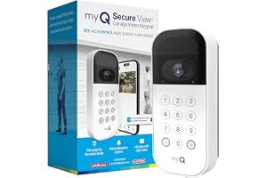 myQ Smart Garage Door Video Keypad with Wide-Angle Camera,Customizable PIN Codes,and Smartphone Control&ndash;Take Charge of Your Garage Access Works with Chamberlain, LiftMaster and Craftsman openers,White