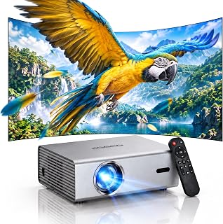 Native 1080P Projector with WiFi 6 and Bluetooth 5.3, Electric Focus and Auto Keystone, 4K Supported Outdoor Movie Projector with 12W Speaker for Phone, TV Stick and PS5