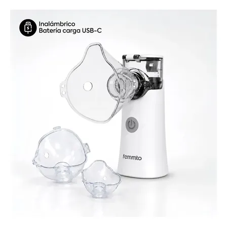 Nebulizador Portatil Ultrasonico Mesh Bater&iacute;a Recargable Usb Inalambrico Femmto Adulto Pediatrico Con Accesorios