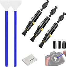NEEWER 6 in 1 Camera Lens Cleaning Kit for Electronics, Phones, Tablets, 3X Double Head Lens Brush Pen + 2X 24mm Full Frame Sensor Swab + 1x Cleaning Cloth, HM-48