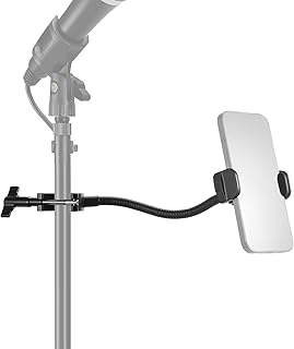 NEEWER BASICS Mic Stand Phone Holder with Flexible Arm, 360&deg; Ball Head Boom Arm Microphone Floor Music Stand Cell Phone Mount Compatible with iPhone Android Samsung Video Recording, MS009