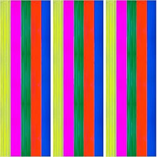 Neon Party Decorations Foil Fringe Curtains (3-Pack), 3.3x6.6ft Streamers for Glow Party Decorations & Photo Booth Backdrop