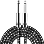 New Bee Guitar Cable 20 ft Electric Instrument Cable Bass AMP Cord 1/4 Straight to Straight for Electric Guitar, Bass Guitar, Electric Mandolin, Pro Audio, Black Whtie