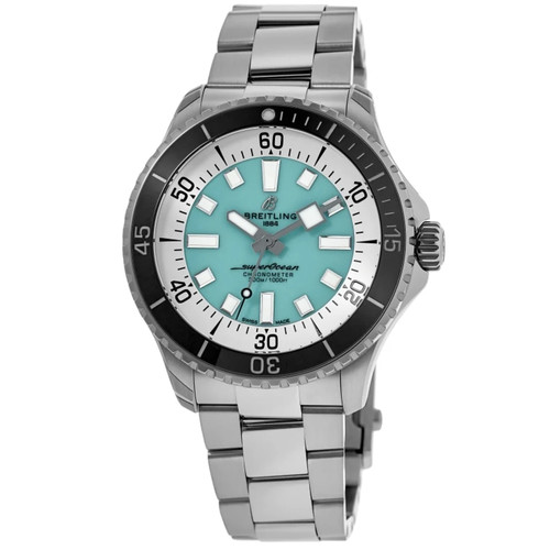 New Breitling Superocean Automatic 44 Turquoise Dial Men's Watch A17376211L2S1