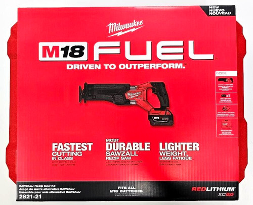 NEW Milwaukee Kit FUEL 2821-21 Reciprocating Saw Sawzall, Battery, Case M18 18V