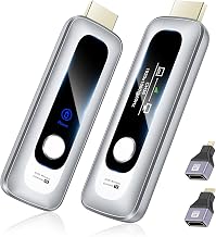 New Wireless HDMI Transmitter and Receiver 328FT/100M Portable Extender | Plug&Play with LED Display 4K Decode 1080P Output 2.4G+5G for Video and Audio to Monitor from Laptop/PC/Projector/TV Box