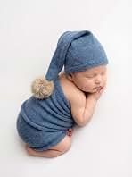 Newborn Photoshoot Props Blanket,Wrap Blanket for Baby Photo Props with Hat