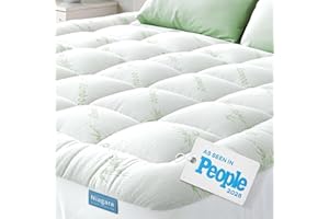 Niagara Sleep Solution Ultra Soft Queen Size Mattress Topper - Rayon Derived from Bamboo Pillow Top Mattress Pad for Back Pain Relief - Naturally Cooling for Hot Sleepers, Green