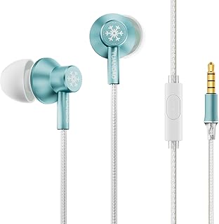 NICEHCK StringSnow Wired Earbuds with Microphone, 10mm Dynamic Driver PEEK PU LCP Diaphragm HiFi in-Ear Headphones DAC Chip for iPhone, Samsung, Computer, Laptop Students (Green 3.5mm with Mic)