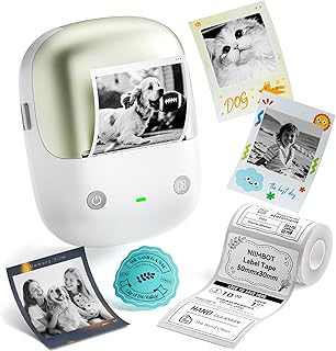 NIIMBOT B2 Pro Label Maker Machine with 3 Tapes, 300DPI Sticker Printer Portable Bluetooth Label Printer, for Photo Sticker, DIY Crafts, Study Notes, Gift, Journal Labeling Organization, Silver