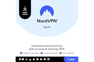 NordVPN Basic, 10 Devices, 1-Year, Premium VPN Software, Digital Code