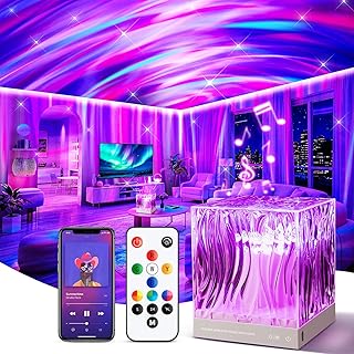 Northern Lights Projector White Noise Sound Machine for Sleep, 18-Color 15 White Noise Machine for Sleeping, Bluetooth Aurora Light Projector for Bedroom Aurora Projector,Shower Light Ambient Lighting