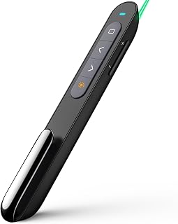 Norwii Rechargeable Bluetooth Presentation Clicker, Wireless Presenter, PowerPoint Presentation Remote with Pointer, Slide Clicker with 328ft Range for Teacher and Presenter, macOS Applicable