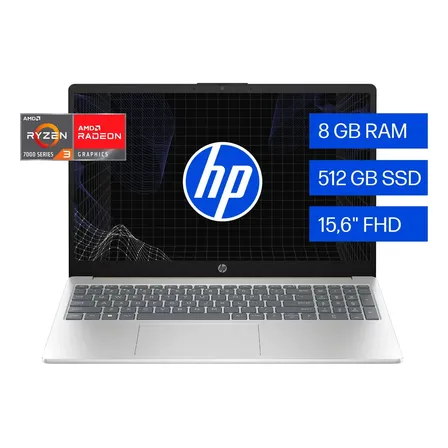 Notebook HP 15-fc0043la AMD Ryzen 3 8GB RAM 512GB SSD 15,6" FHD Windows 11