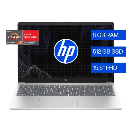 Notebook HP 15-fc0287la AMD Ryzen 7 8GB RAM 512GB SSD 15,6" FHD Windows 11