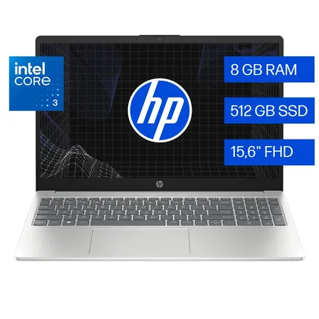 Notebook HP 15-fd0331la Intel Core 3 8GB RAM 512GB SSD 15,6" FHD Windows 11 Home