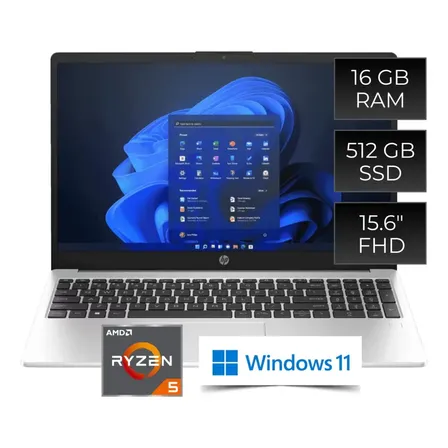 Notebook HP 255 G10 con AMD Ryzen 5 7535U, 16GB de RAM y 512GB SSD