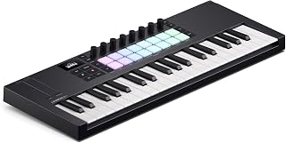 Novation Launchkey Mini 37 MK4 &mdash; Portable 37 Mini-Key, USB, MIDI Keyboard Controller with DAW Integration. Chord Mode, Scale Mode, Drum Pads, and Arpeggiator. Includes Music Creation Software Bundle