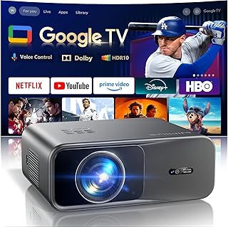 [Official Google TV]Smart Projector 4K Supported with WiFi & Bluetooth, Built-in Official Apps, GoogIe Voice, Outdoor Movie Projector with DoIby Audio, Auto Focus, Home Theater Proyector WIMIUS G1