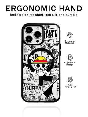 Official Licensed Miniso PC Magnetic Phone Case Compatible With Iphone 4/3/2 Series, Transparent Candy Backplate, Shockproof Protective Cover, Supports MagSafe Magnetic Wireless Charging, Fashionable Minimalist Full Edge Soft Shell, Unisex Creative Person