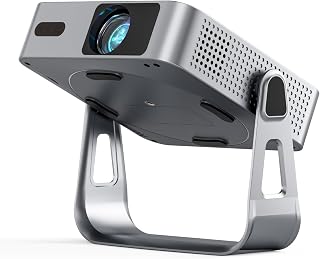 【Officially-Licensed APP & 2000ANSI】Smart 4K Mini Projector with WiFi and Bluetooth, VISSPL 3D Dolby Audio and Auto Focus Portable Outdoor Projector, Movie Home Theater Projectors for Bedroom/Ceiling