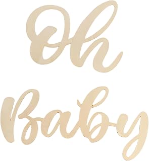 Oh Baby Sign Backdrop Glitter Gold Baby Shower | Oh Baby Sign Backdrop, Glitter Gold Wood Sign for Baby Shower & Gender Reveal, Photo Background, Adhesive Dots Included