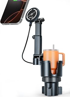 OHLPRO for iPhone 17 Pro Max MagSafe Car Charger Cup Holder Mount, 15W Fast Wireless Magnetic Charging Phone Holder for iPhone 16 15 14 13 Series, Adjustable Car Mount with Large Cup Base,Red