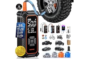 OlarHike Tire Inflator Portable Air Compressor,Dual Power-3*2000mAh &12V DC | Lightning-Fast Inflation, Auto Shut-off, Cordless Air Pump for Car Tires, Bikes, Balls with LED & Digital Pressure Gauge