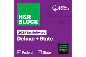 (Old Version) H&R Block Tax Software Deluxe + State 2024 with Refund Bonus Offer (Amazon Exclusive) Win/Mac [PC/Mac Online Code]