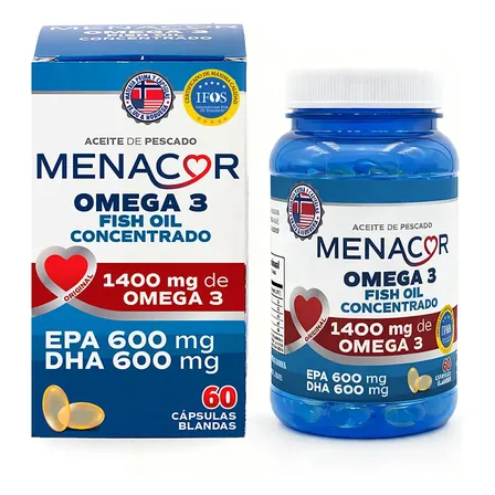 Omega 3 Framingham Pharma Menacor en c&aacute;psula Sin sabor de 60 un