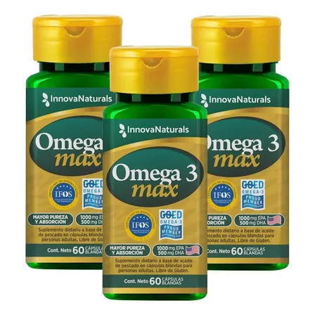 Omega 3 InnovaNaturals en comprimidos Sin sabor 3 packs de 60 un
