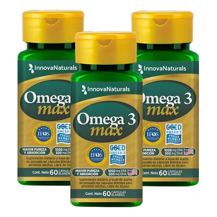 Omega 3 Max X 60 Caps Innovanaturals X 3 Unidades 60 C&aacute;psulas Blandas