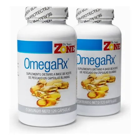 Omega 3 Zone Diet Omegarx 120 C&aacute;psulas Epa Dha Pack X2 Sin Sabor