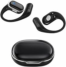 Open Ear Wireless Earbuds Bluetooth Headphones, 80H Playtime Stereo Ear Buds with ENC Noise Cancelling, Fast Charging, IPX7 Waterproof Sports Earphones with Earhook for Running/Workouts (Black)