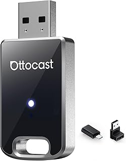 OTTOCAST Mini Edge 2-in-1 Wireless CarPlay & Android Auto Adapter 2026 | Aluminum Body,GPS Passthrough,Auto Reconnect,Plug & Play,iPhone & Android,Seamless Calls,Music & Navigation,Factory Controls