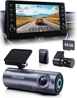 OTTOCAST OttoSafe Dash Cam Front and Rear with Wireless CarPlay Adapter