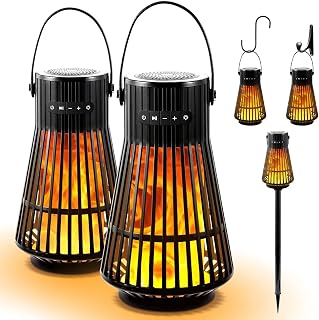 Outdoor Bluetooth Flame Speaker 2Pack Waterproof with Torch Light