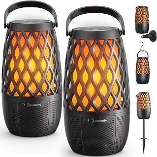 Outdoor Speakers Gifts for Men Bluetooth Speaker with Lights Multi-Sync up to 100 Speakers Auto-Pairing HD Stereo Sound Cool Stuff House Warming Gifts IPX5 Waterproof Lantern for Camp|Patio|Pool|Yard