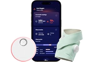 Owlet Dream Sock Smart Wearable Baby Monitor Tracks Heart Rate & Oxygen in Real Time Parents Receive Alerts, Sleep Insights & More via App - Mint