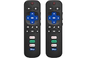 (Pack of 2) Replacement Remote Control Only for Roku TV, Compatible for TCL Roku/Hisense Roku/Onn Roku/Sharp Roku/Element Roku/Westinghouse Roku/Philips Roku Smart TVs (Not for Roku Stick and Box)