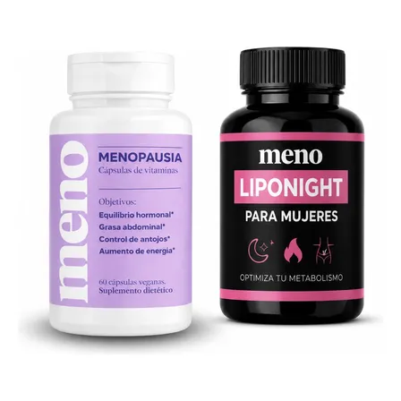 Pack Completo Bienestar Meno X Liponight Quema Grasa 24hs Sin Sabor
