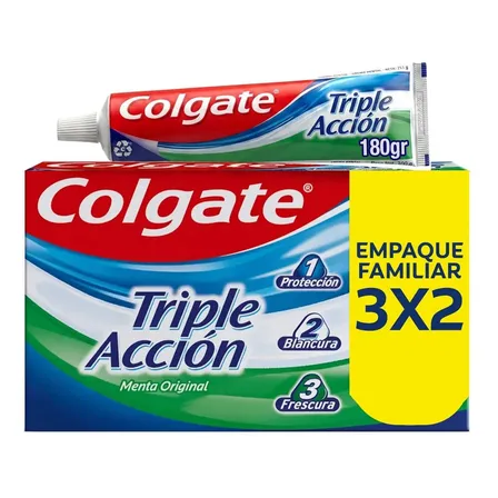 Pack Pasta Dental Colgate Triple Acci&oacute;n 180 G 3 U