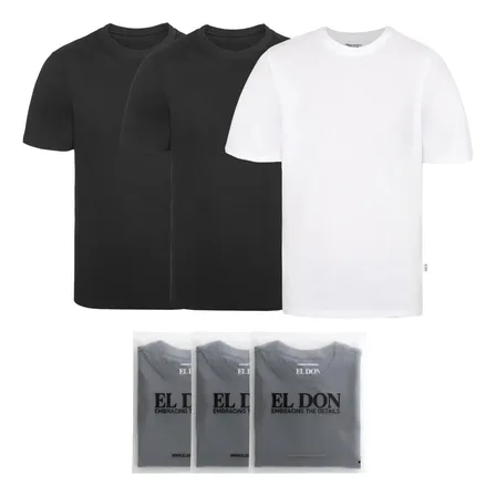 Pack X3 Remeras B&aacute;sicas Slim El Don Hombre Algod&oacute;n