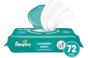 Pampers Baby Wipes, Complete Clean Baby Fresh Scented Wipe, Gently Cleans Head to Toe, 72 Total (1 Flip-Top Packs)
