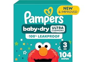 Pampers Diapers - Baby Dry - Size 3, 104 Count, Absorbent Disposable Infant Diaper (Packaging May Vary)