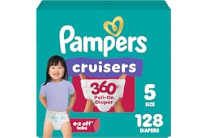 Pampers Diapers - Cruisers 360 - Size 5, 128 Count, Babyproof up to 100% Leakproof Pull-On Diaper