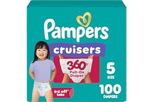 Pampers Diapers - Cruisers 360&deg; - Size 5, 100 Count, up to 100% Leakproof Fit, Designed for Active Babies, Pull On Diaper