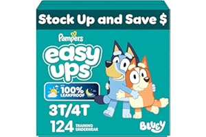Pampers Training Pants - Easy Ups Boys & Girls Bluey - Size 4T-5T, 104 Count, Children's Potty Underwear (Packaging May Vary)